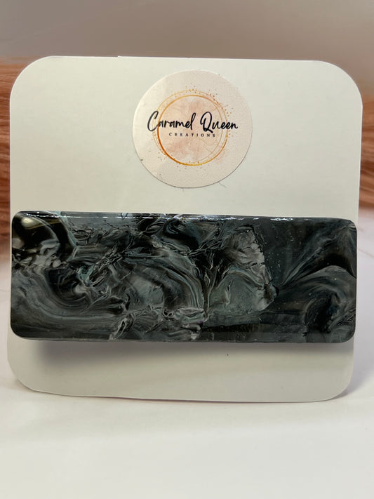 Black marbled hair clip