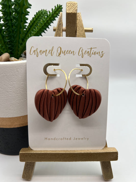 Bronze heart shaped dangles