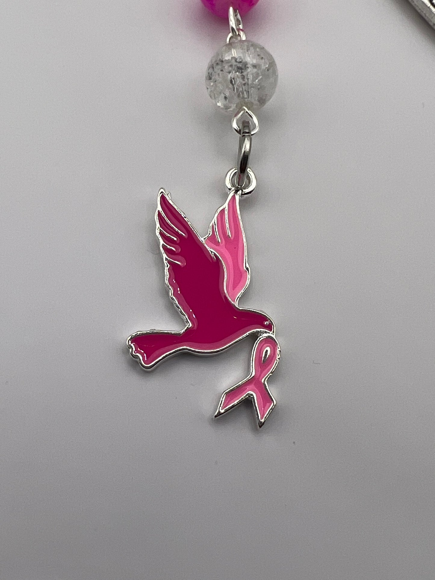 Breast cancer awareness beaded bookmark