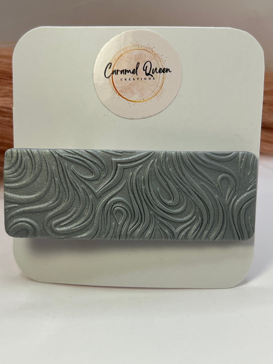 Silver swirled hair clip
