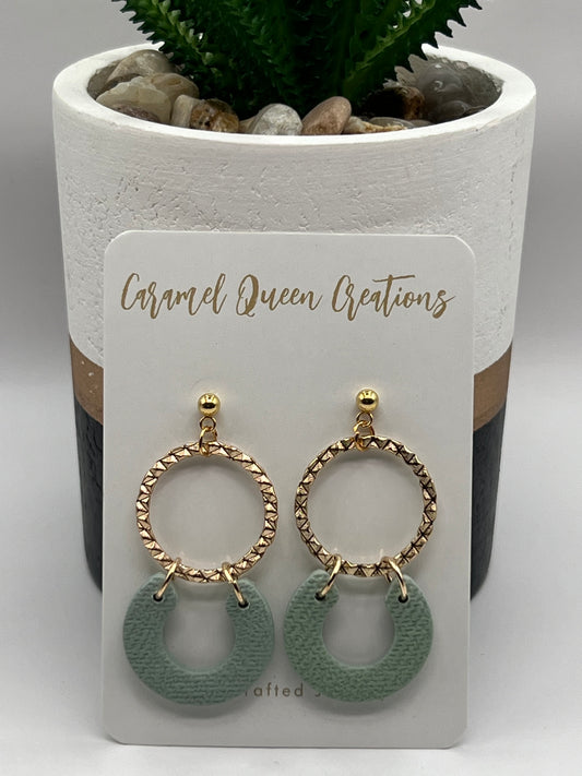 Seafoam green half circle hoops