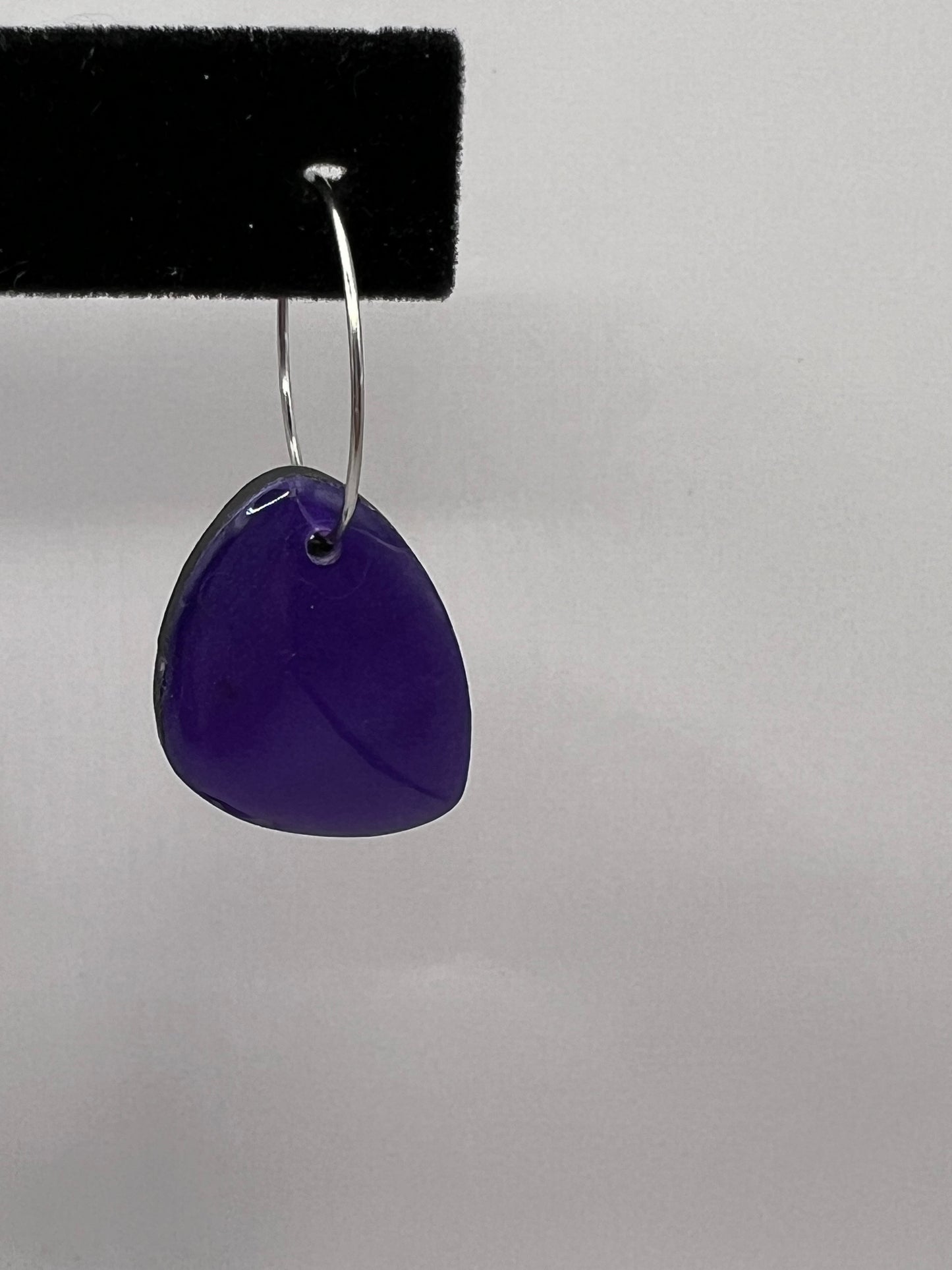 Purple dangle polymer clay earrings