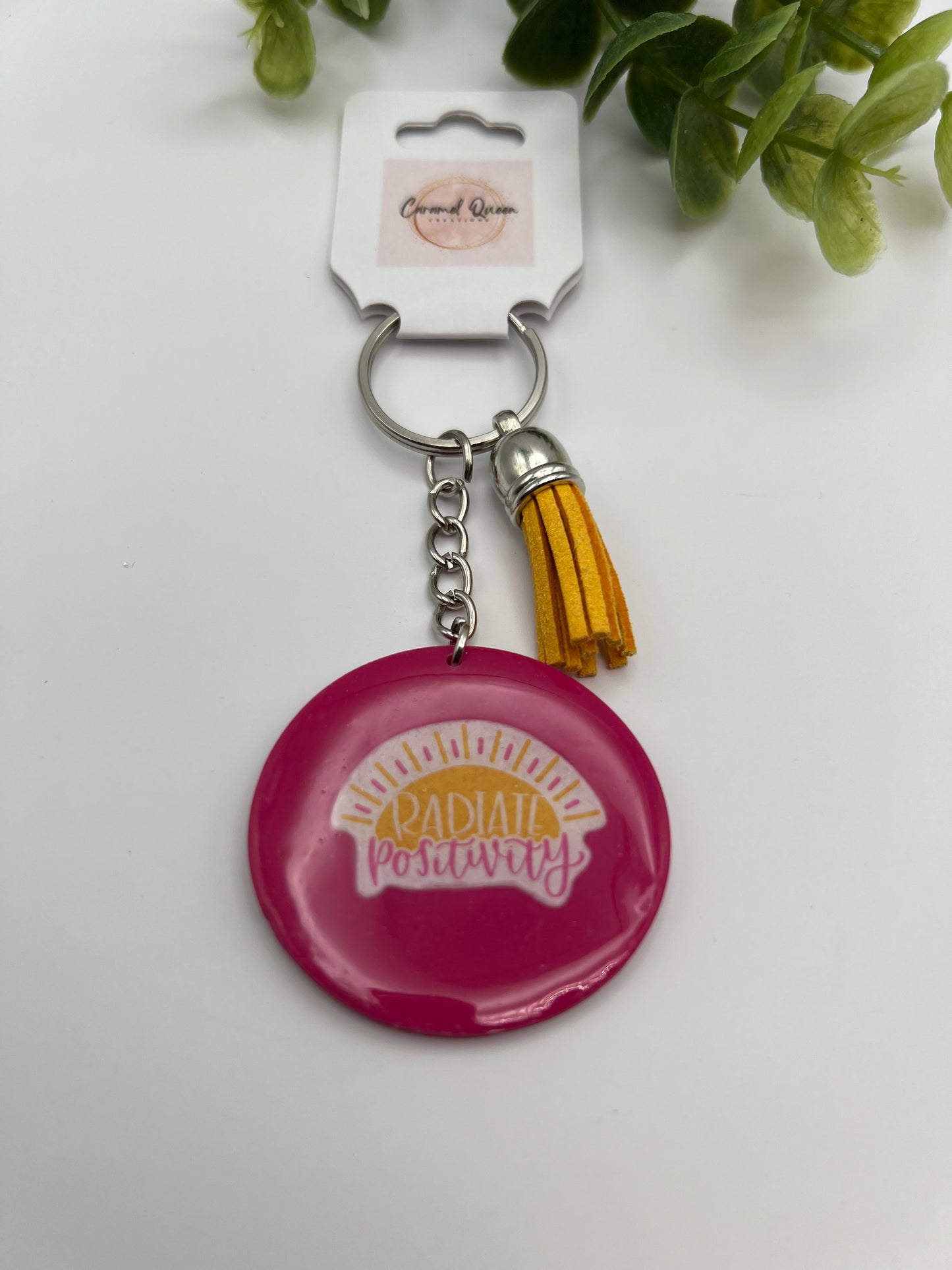 “Radiate positivity” keychain