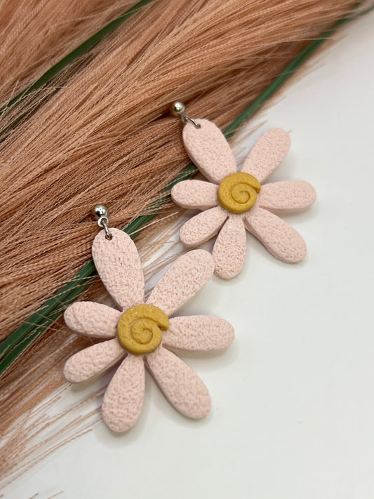 Light pink floral dangles