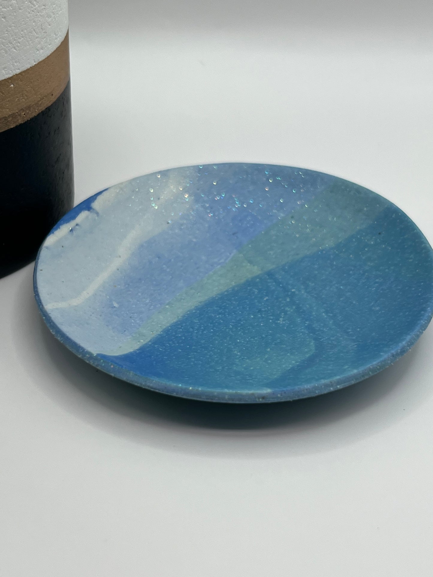 Multicolored textured trinket dish