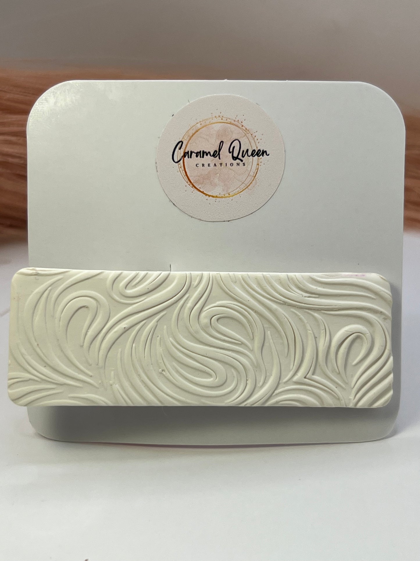 White swirled hair clip