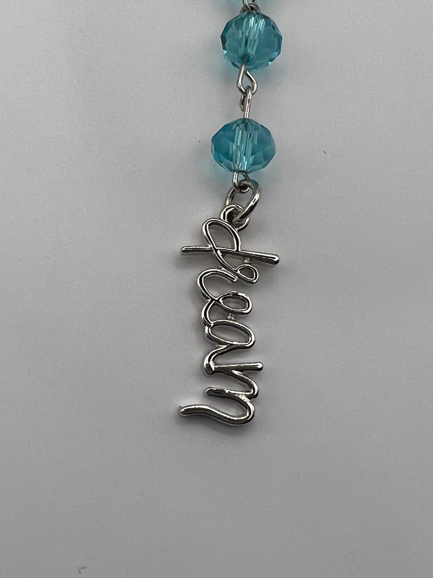 Turquoise “dream “butterfly beaded bookmark