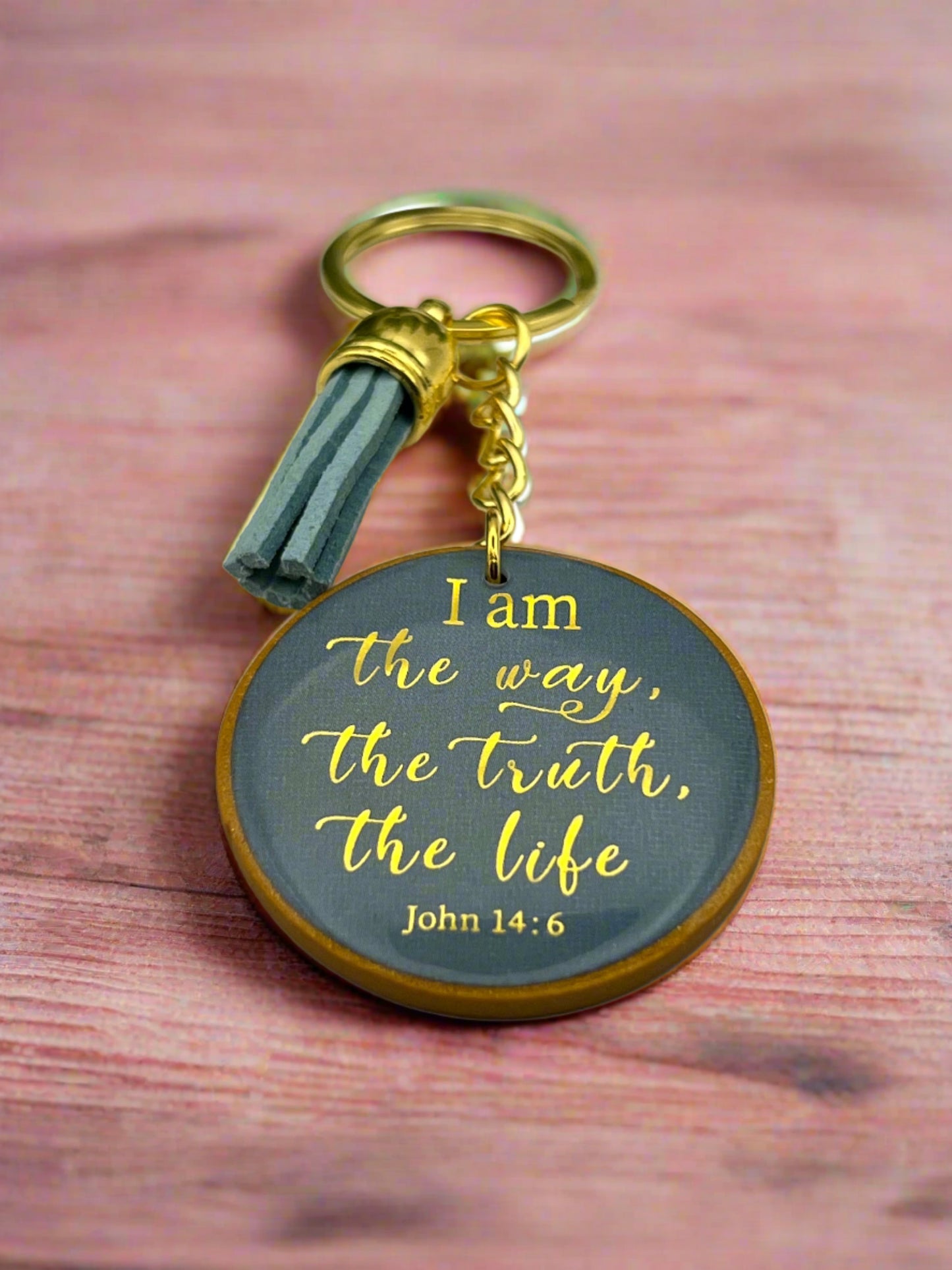 Robin egg blue Inspirational keychain