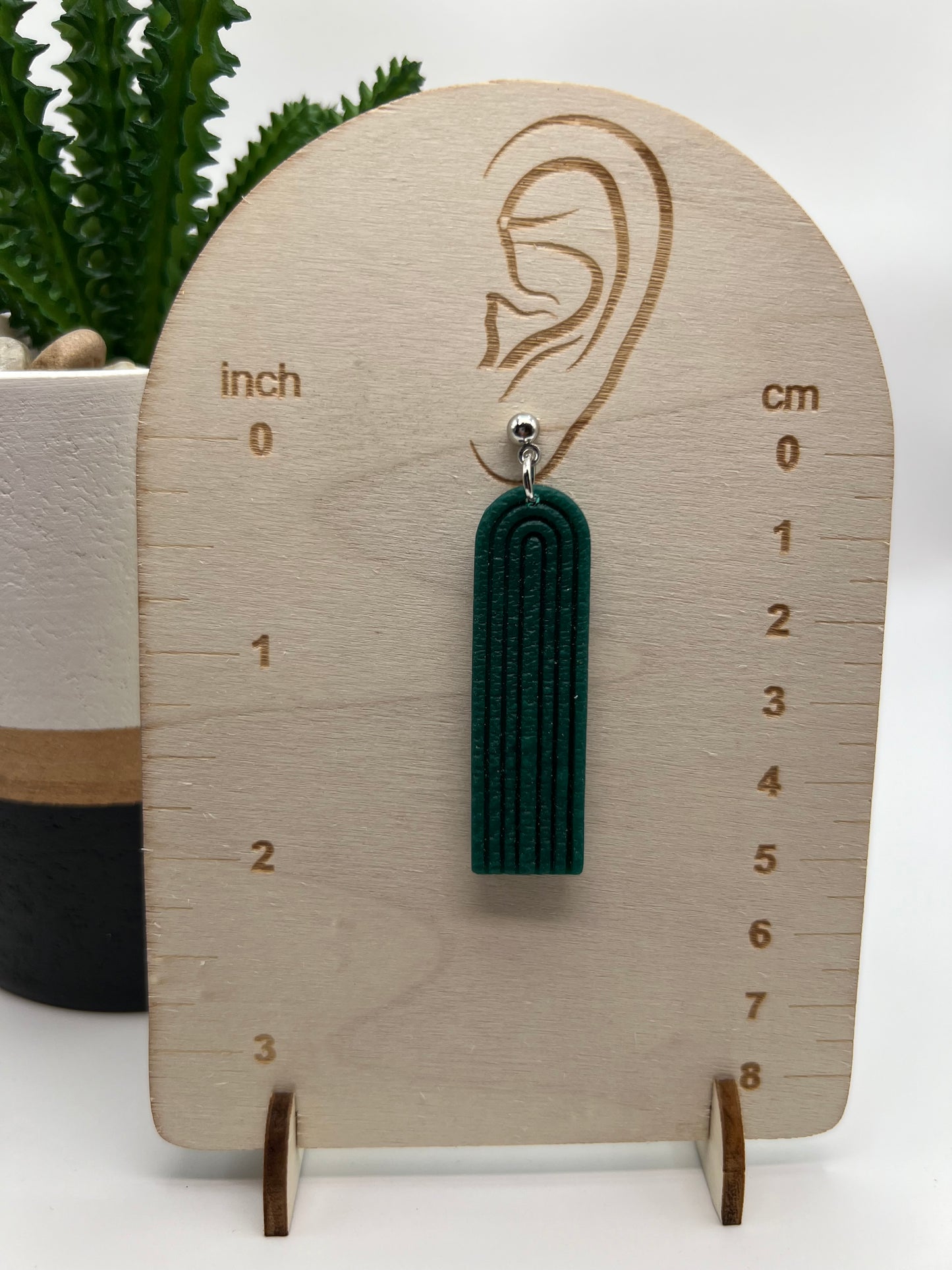 Emerald green long dangle earrings