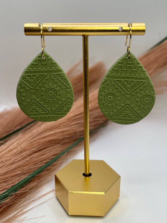 Mint green trible print dangles