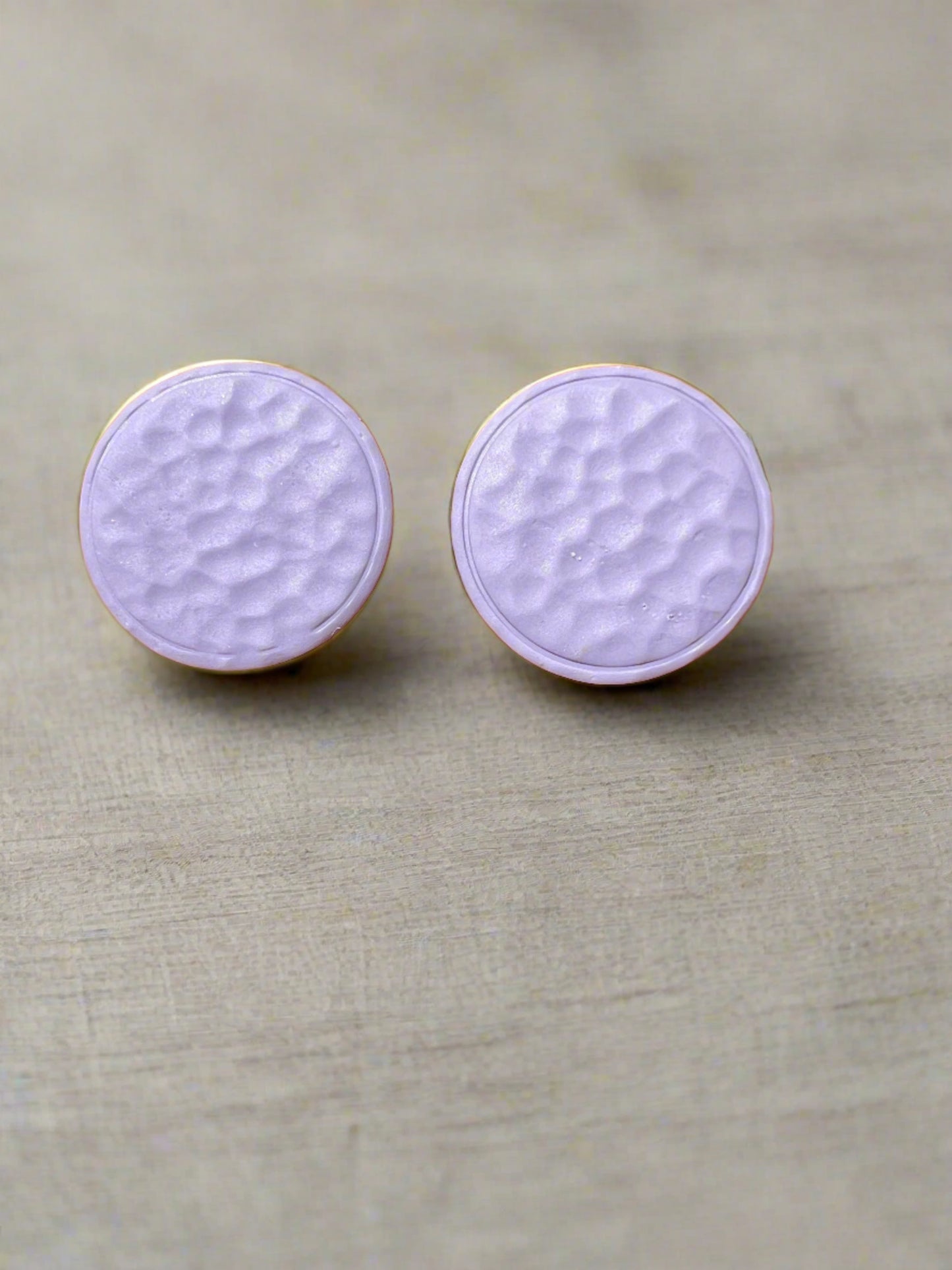 Lilac blush polymer clay studs