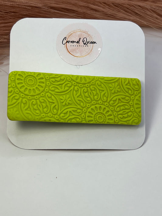 Neon green hair clip