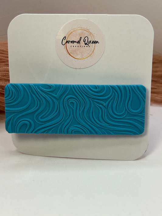 Blue swirled hair clip