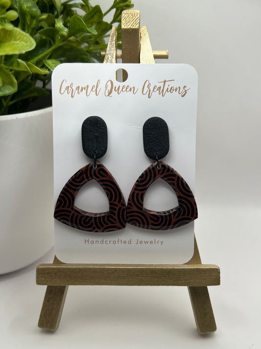 Bronze and black printed dangle