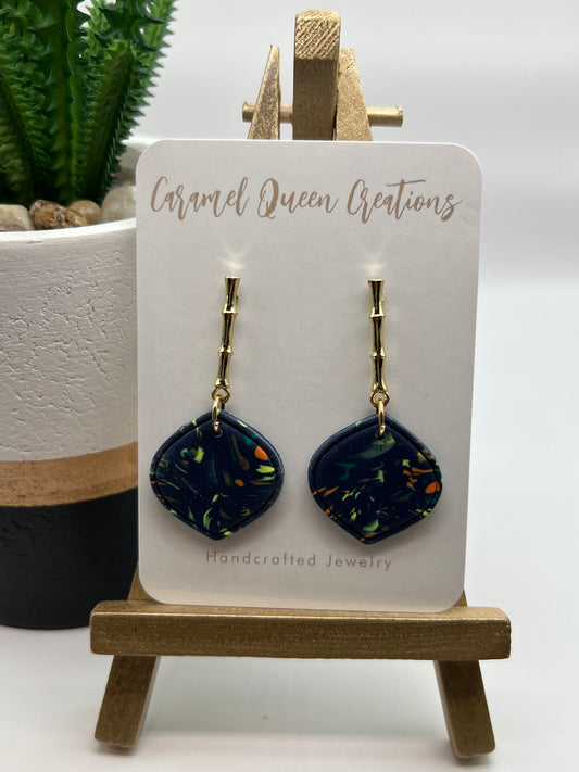 Navy blue multicolored dangles