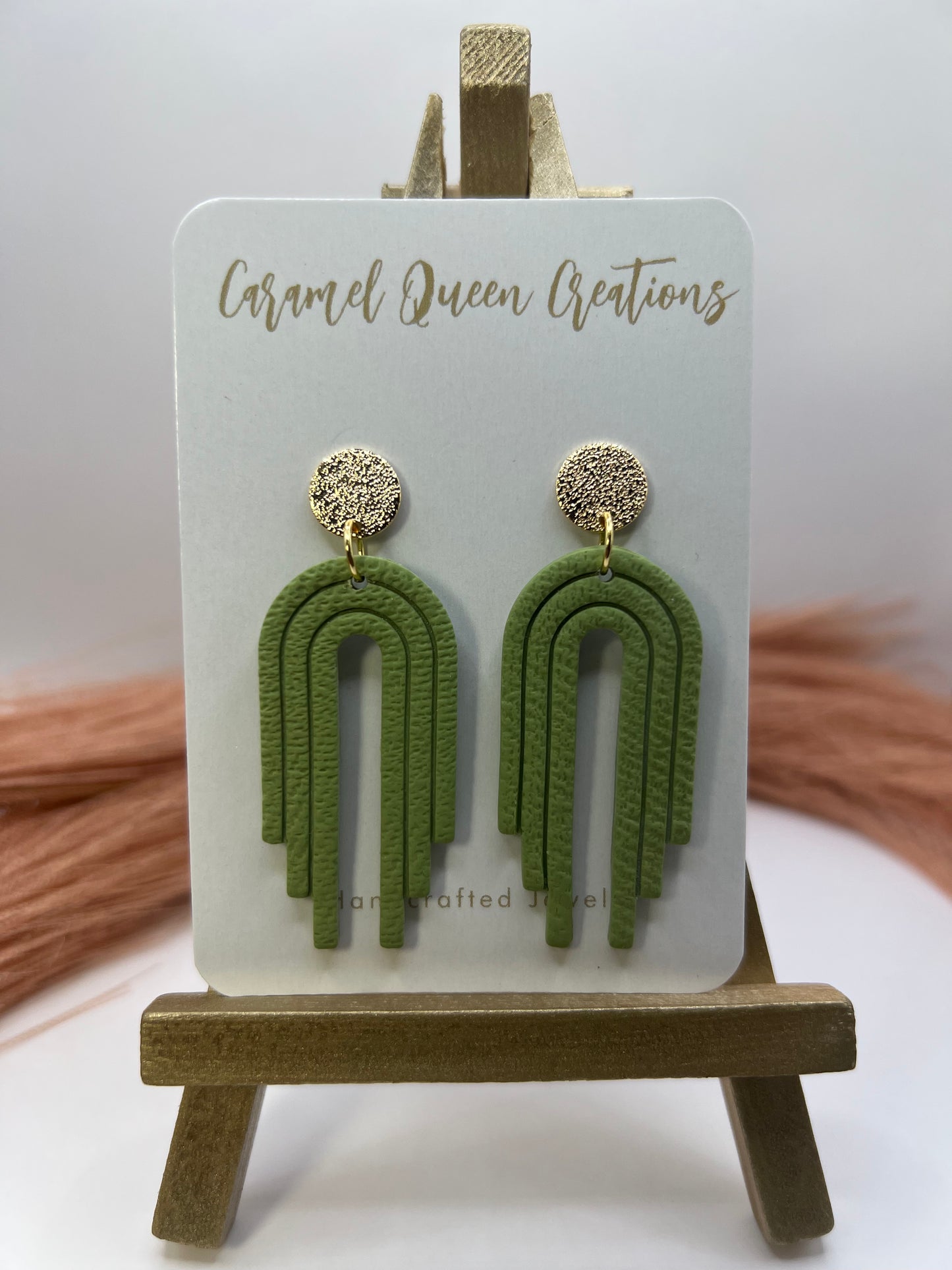 Mint green arched dangles