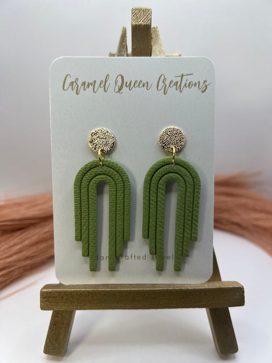 Mint green arched dangles