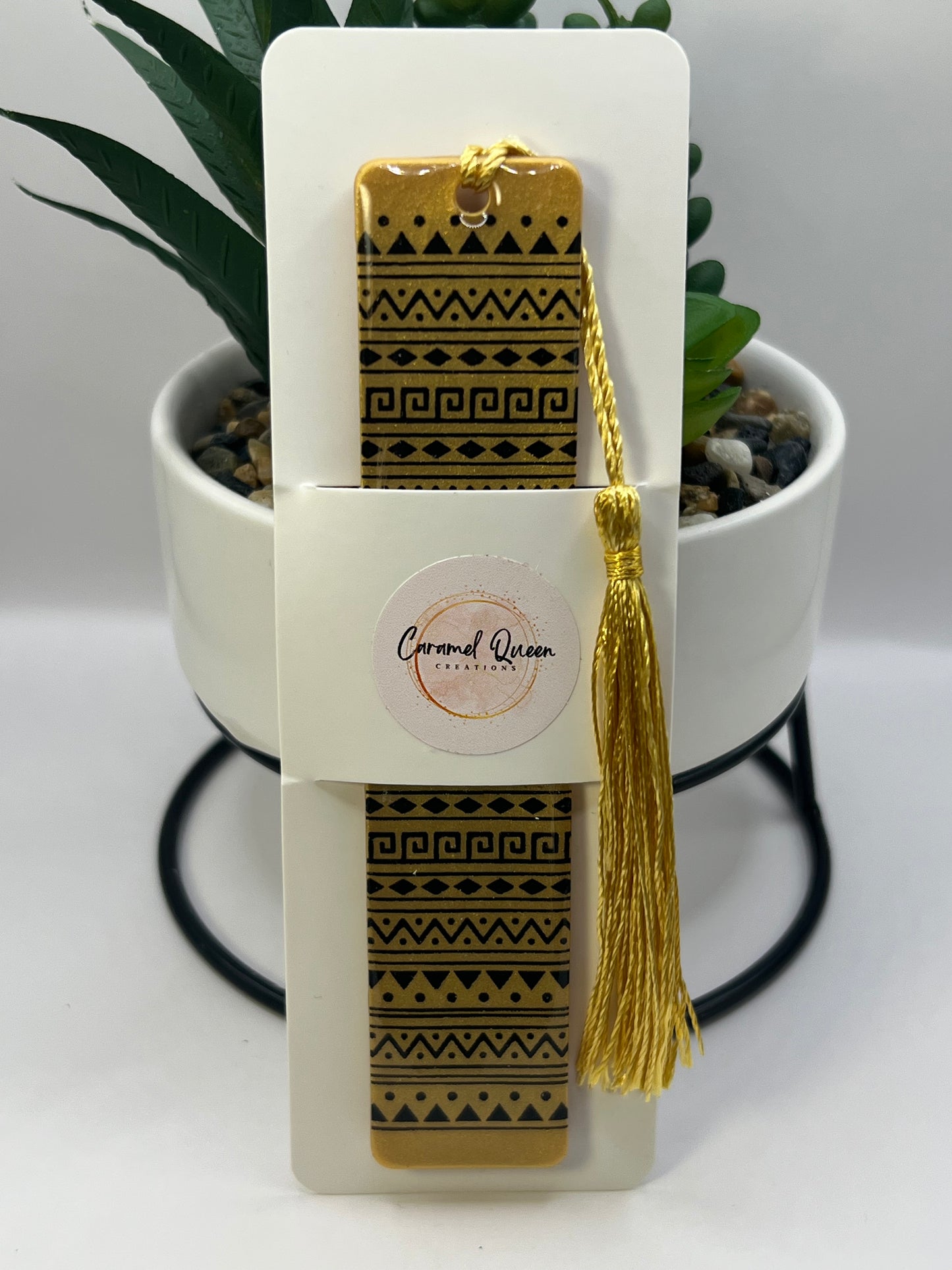 Gold and black tribal bookmark