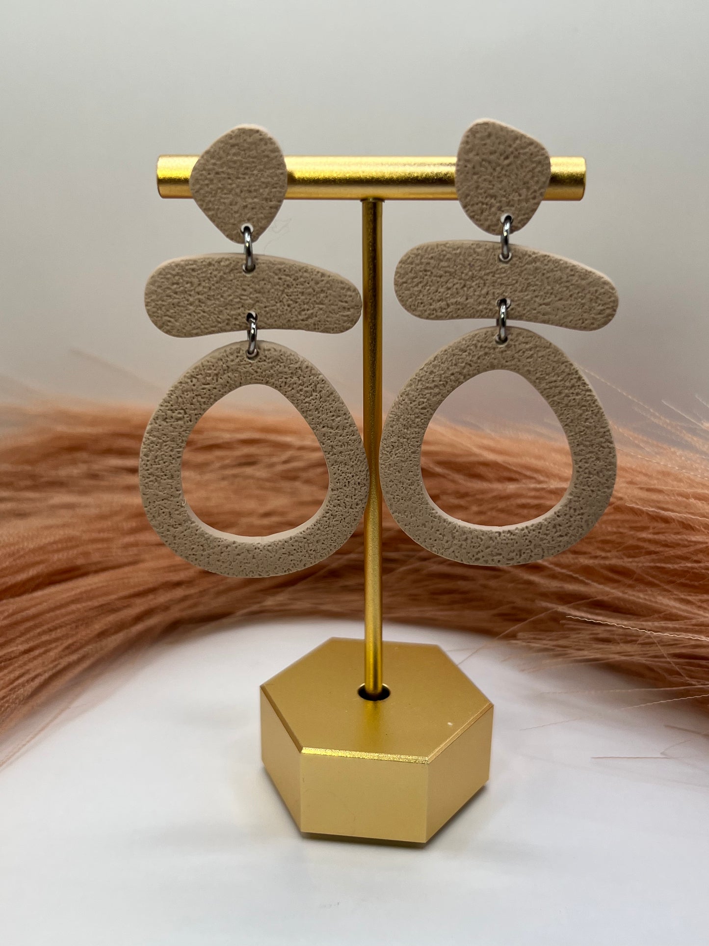 Beige boho dangles