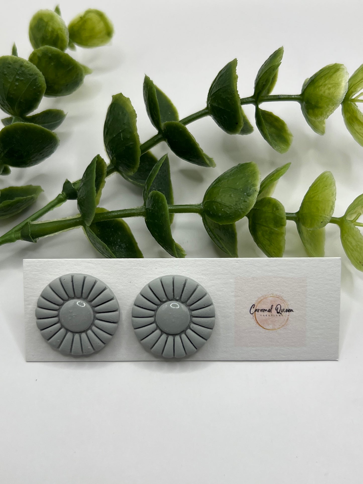 Heather gray boho studs