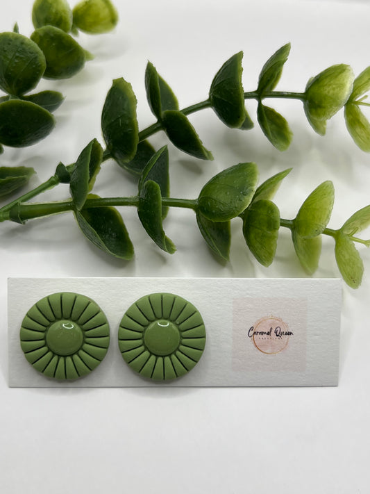 Olive geeen boho studs