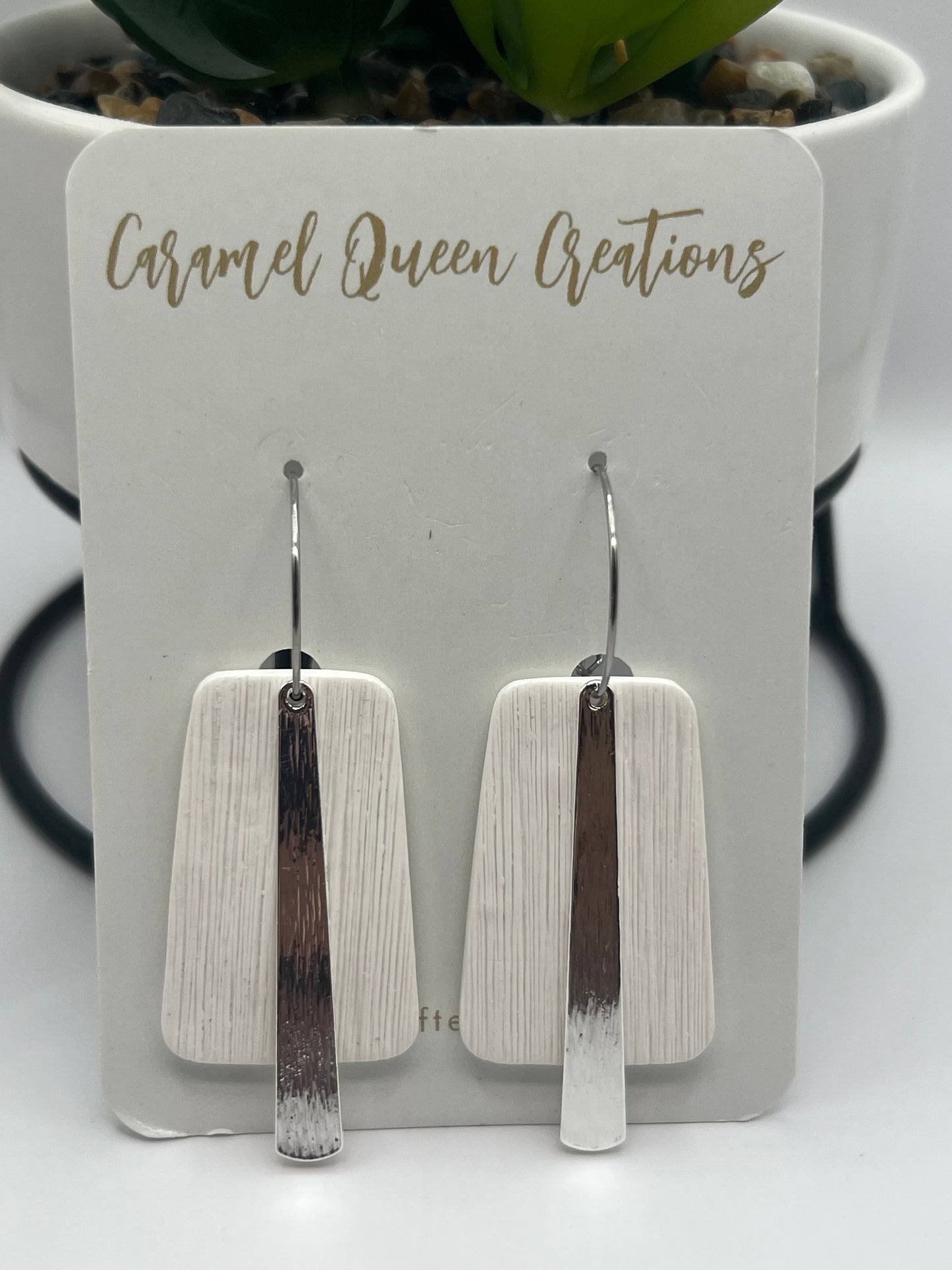 White hooped dangles