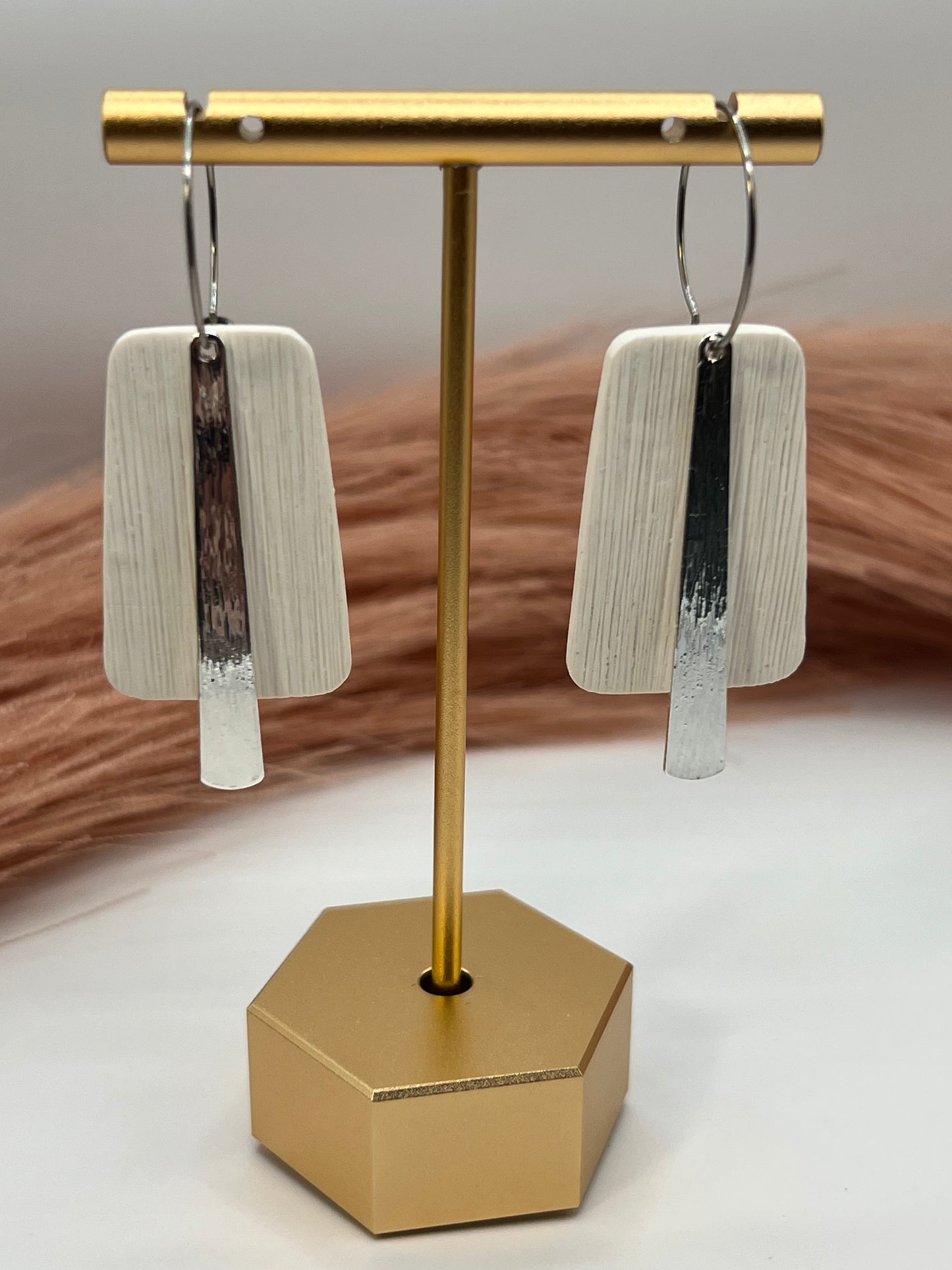 White hooped dangles
