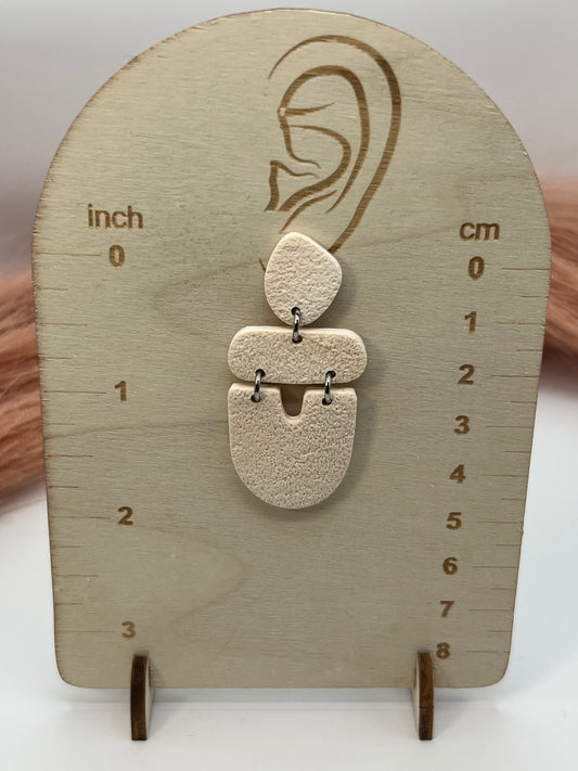 Vanilla geometric hooped dangles