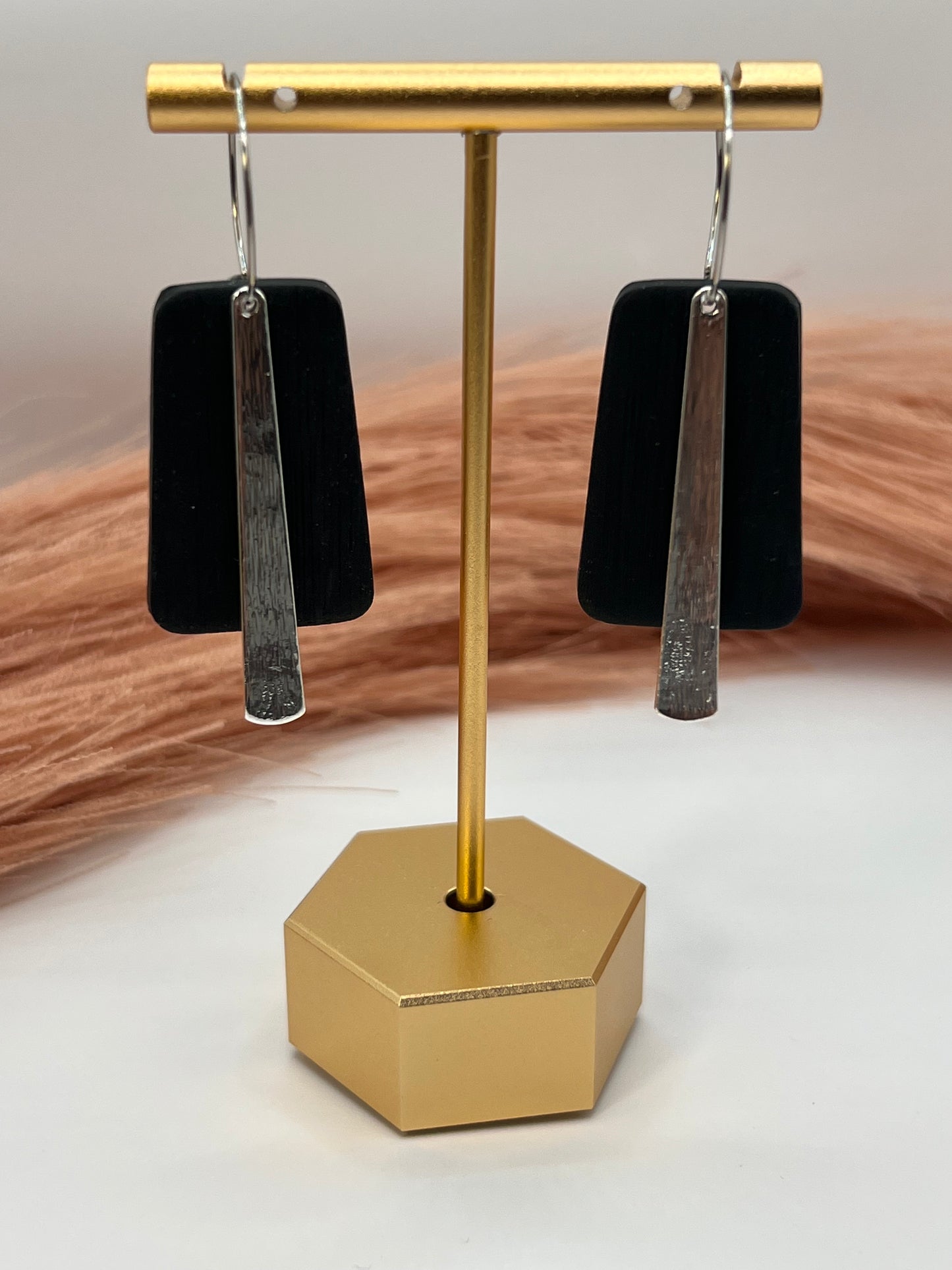 Black hooped dangles