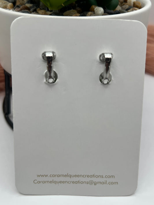 Olive green clip on dangles