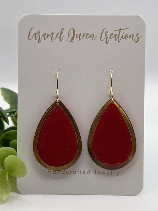 Red teardrop dangles