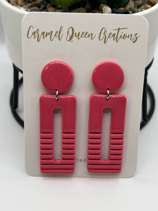 Hot pink elongated dangles