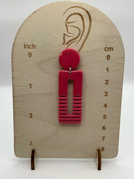 Hot pink elongated dangles