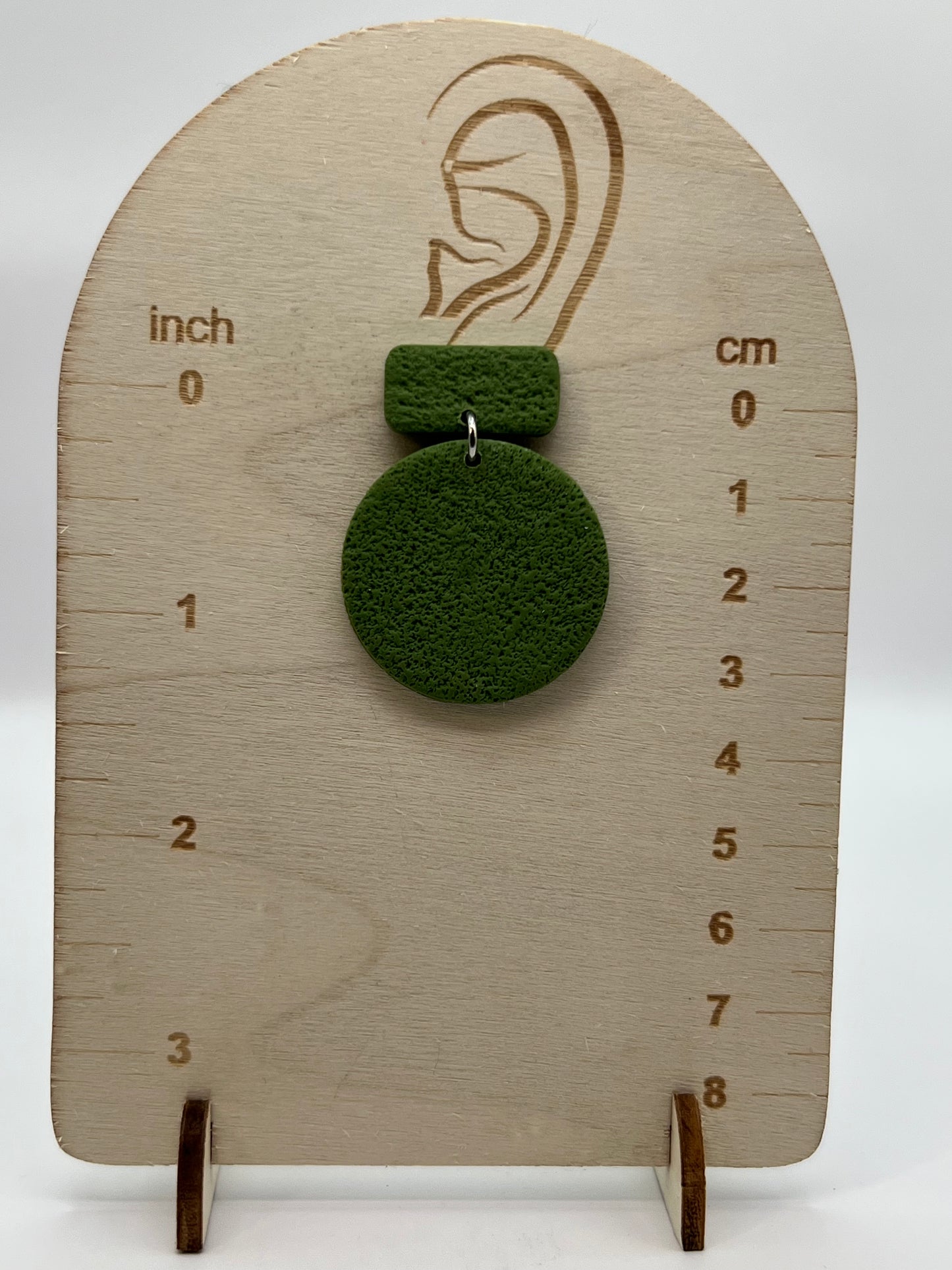 Olive green circular dangles