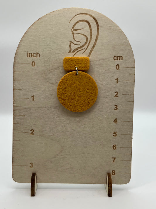 Mustard yellow circular dangles