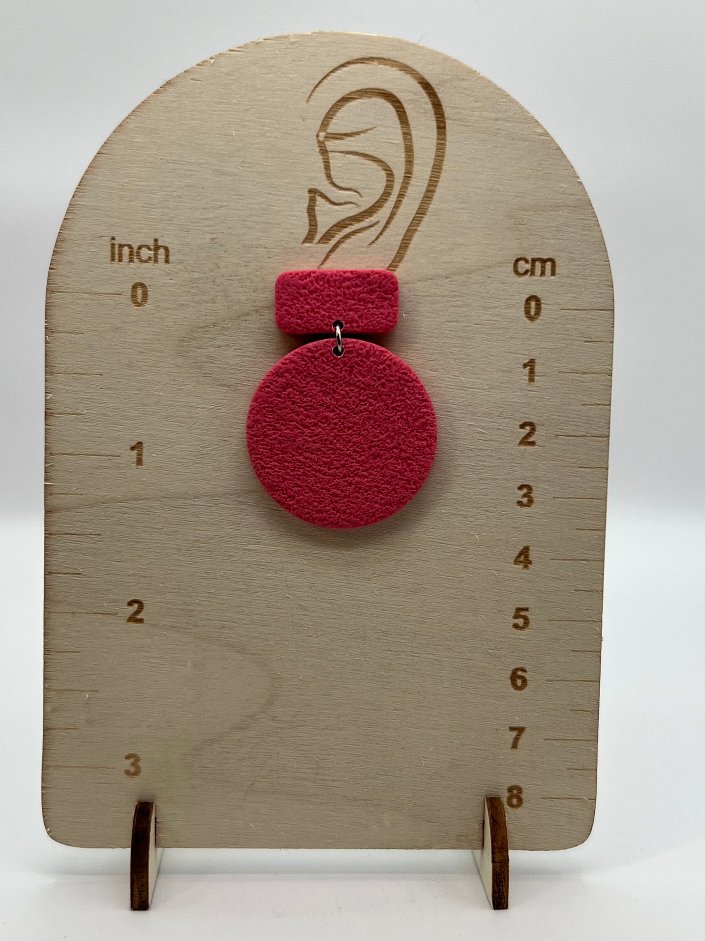 Hot pink circular dangles