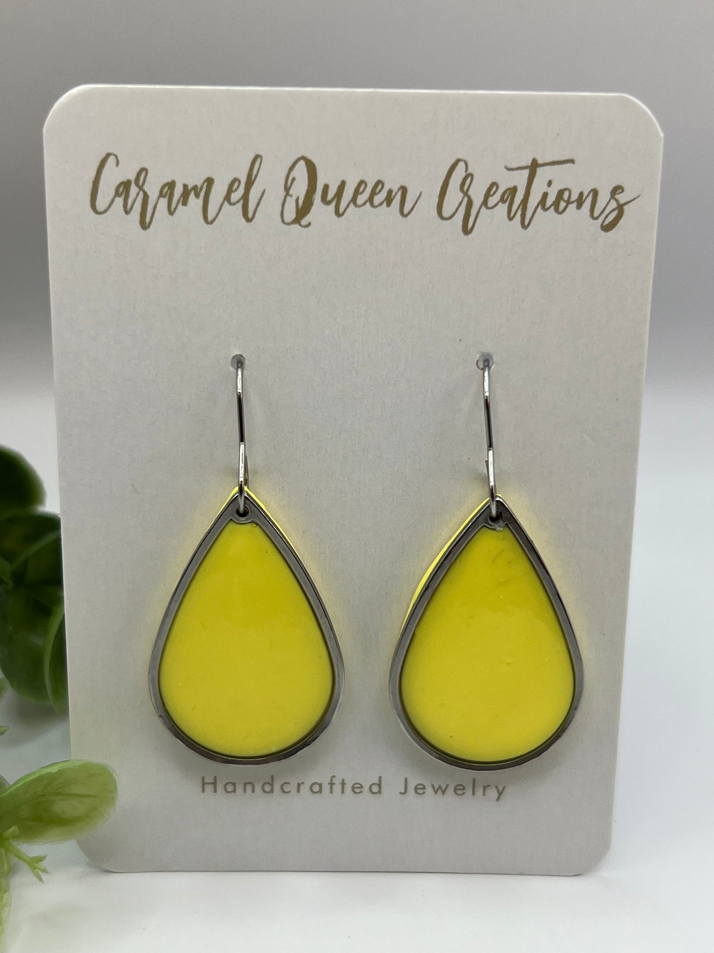 Yellow teardrop dangles