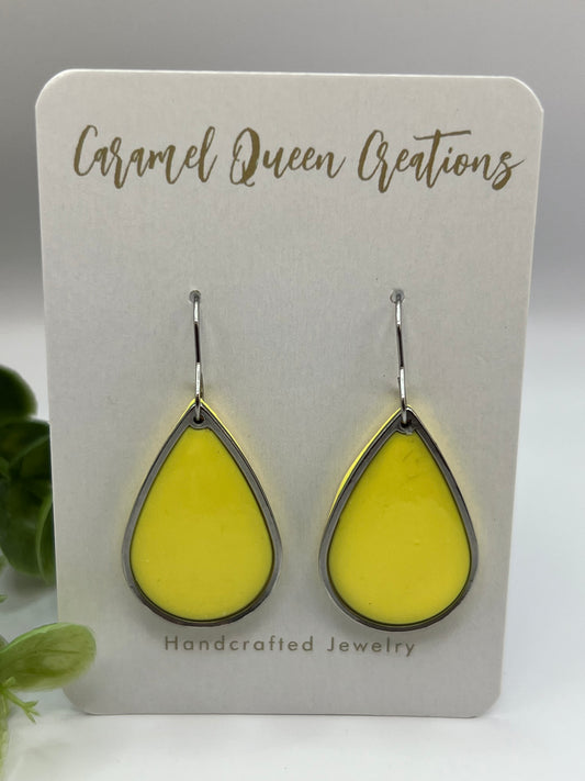 Yellow teardrop dangles