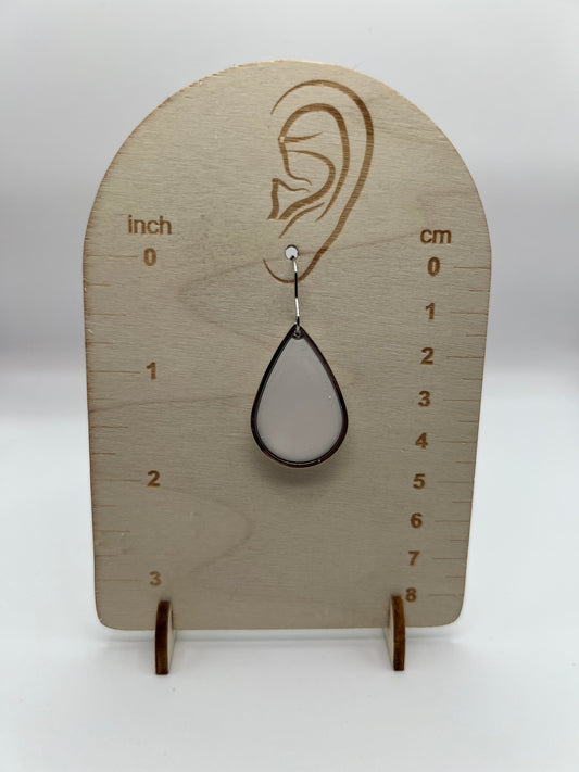 White teardrop dangles