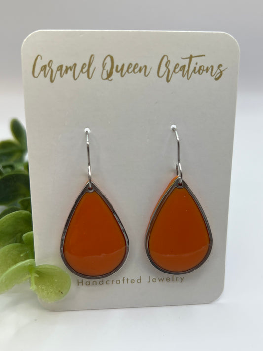 Orange teardrop dangle